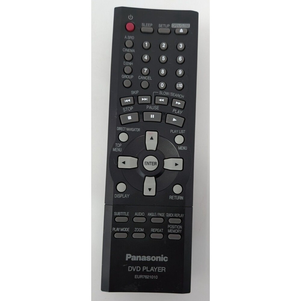 Genuine Panasonic Remote EUR7621010 OEM DVD Player Tested Works Black EUC